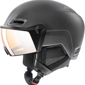uvex instinct visor – Skihelm für Damen und Herren – mit Visier – individuelle Größenanpassung – black matt – 59-61 cm